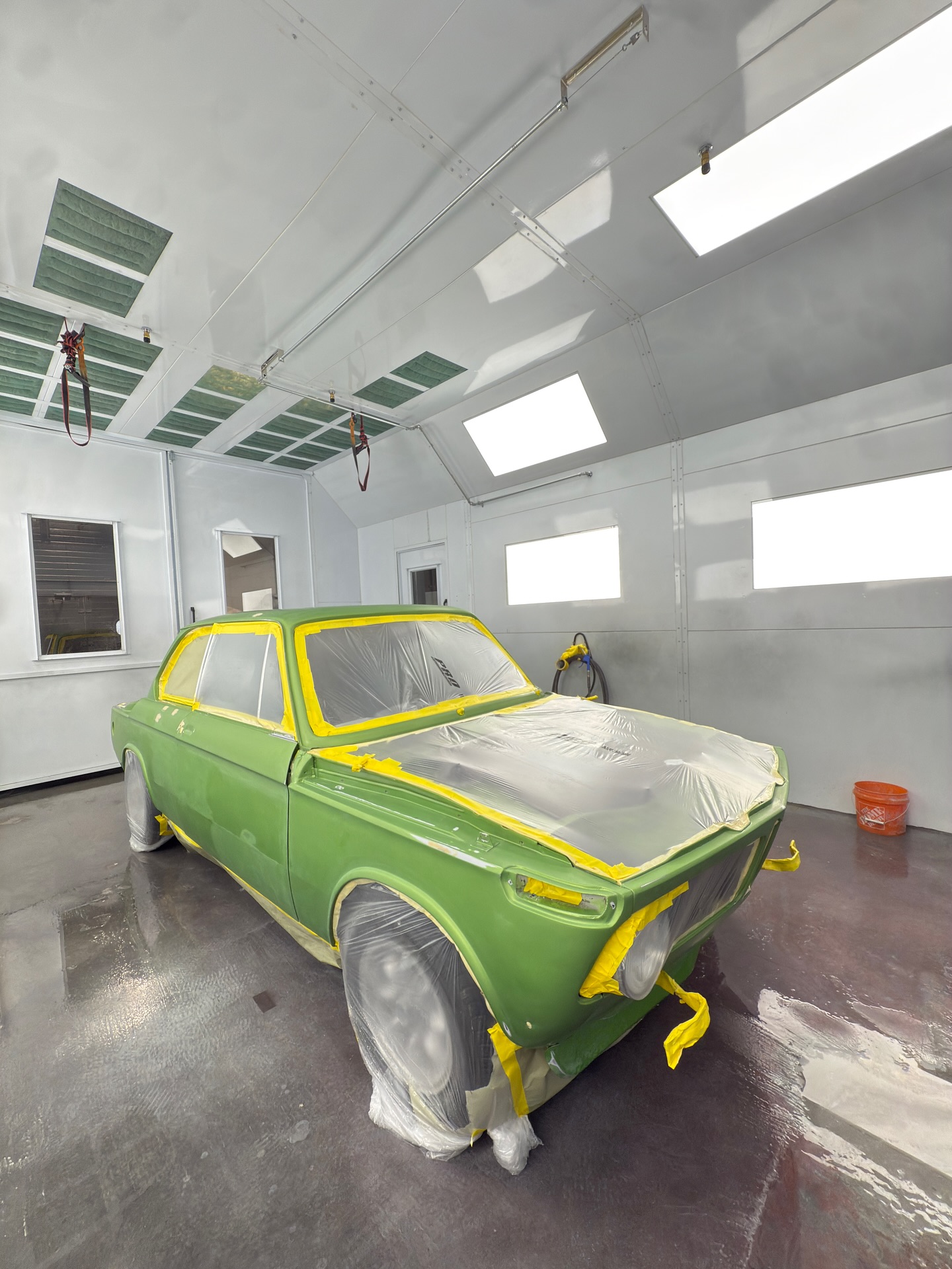 1972 BMW 2002 prepped for paint in our body shop